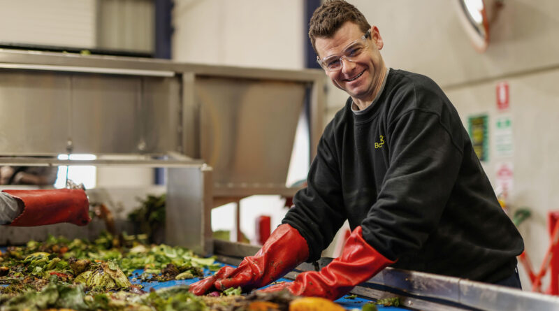 Food waste is sorted using a combination of human intervention and AI