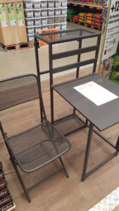 Fold-out table with chair