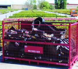 Plastic pot collection bin