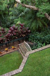 Sections of the garden allow for informal seating