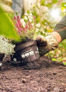 New biodegradable plant pots from Bioplasmar of Germany use regional green waste as raw materials