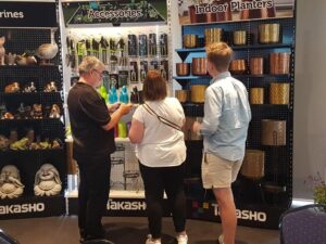 GIG attendees investigate Takasho's garden accessories range